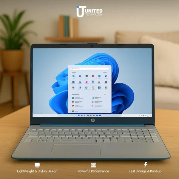 HP Laptop in Spruce Blue – Intel i5 and SSD for Fast Performance
