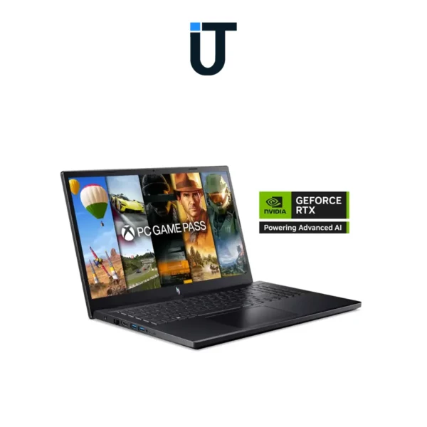 Acer Nitro 5 booted with Windows 11 on start screen in gaming setup