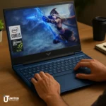 hp victus 15.6 laptop showing ventilation and sleek finish