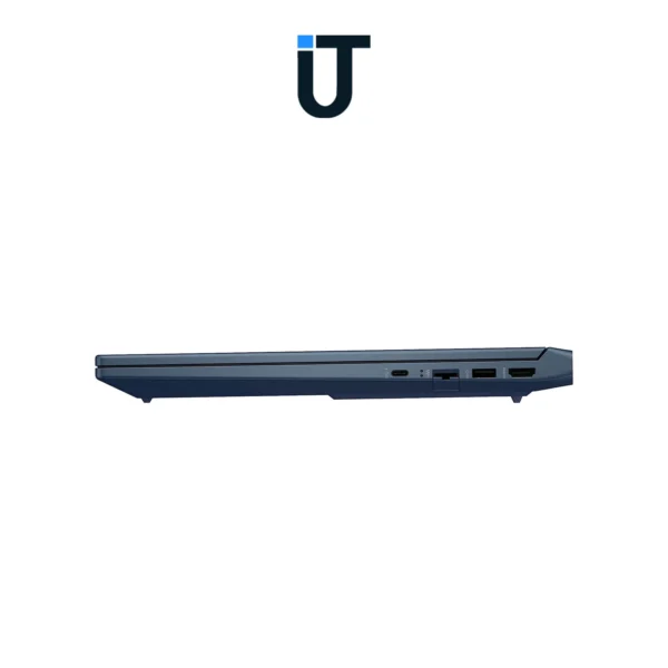 HP Victus 15.6 gaming laptop angled view in Performance Blue