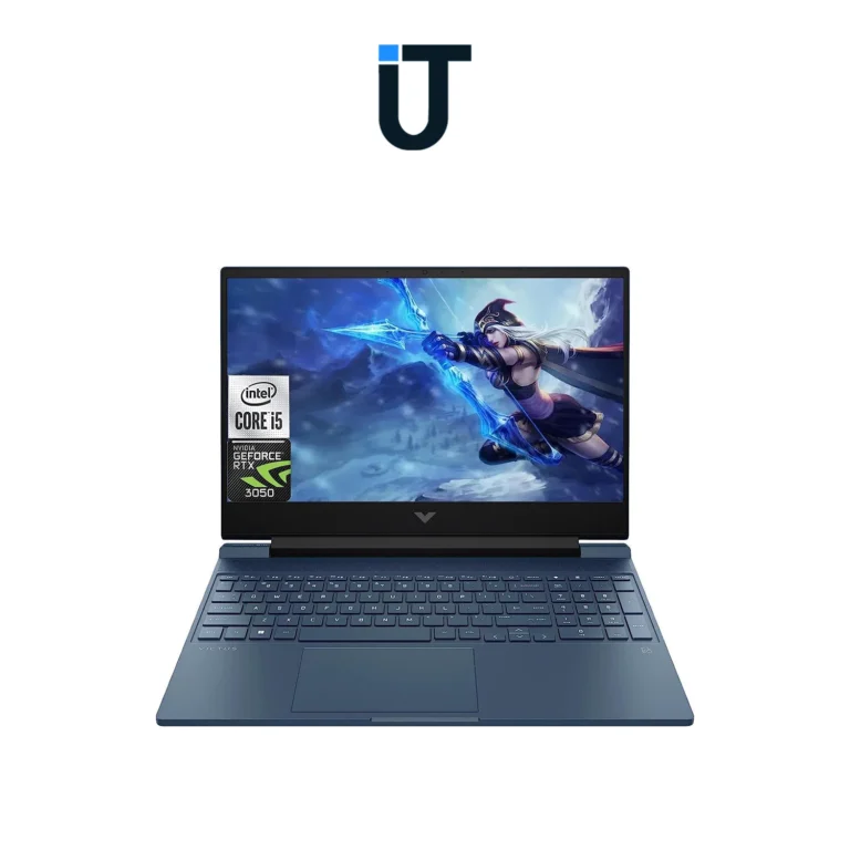 Open hp victus 15.6 gaming laptop showing full keyboard