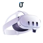 User wearing Meta Quest 3 in mixed reality mode