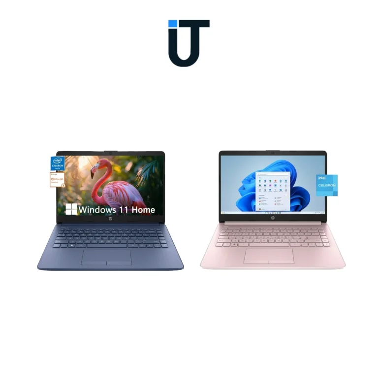 Side view of HP Stream 14 Windows laptop with Intel Celeron processor