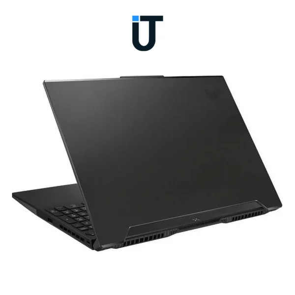 Top angle view of ASUS TUF F15 laptop with 144Hz screen open