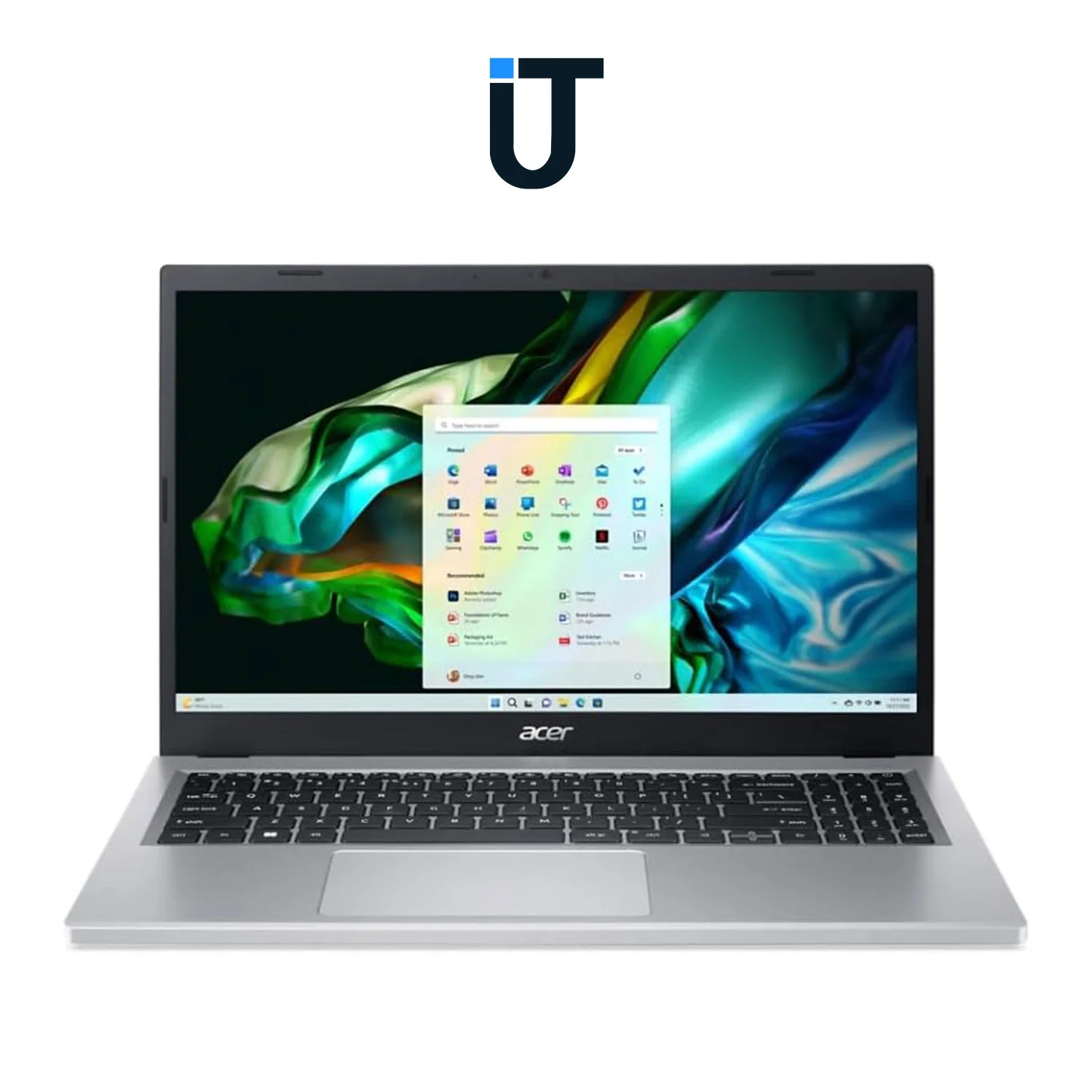 Back view of Acer Aspire 3 in silver with logo visible