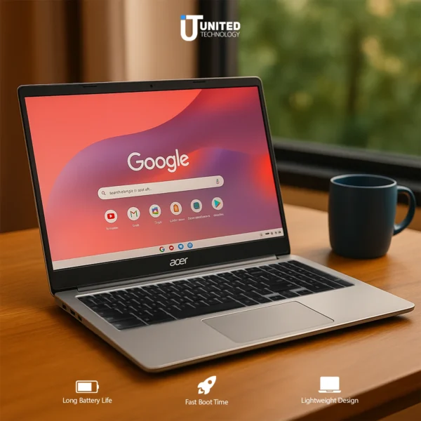 Front view of Acer Chromebook 315 with Chrome OS interface