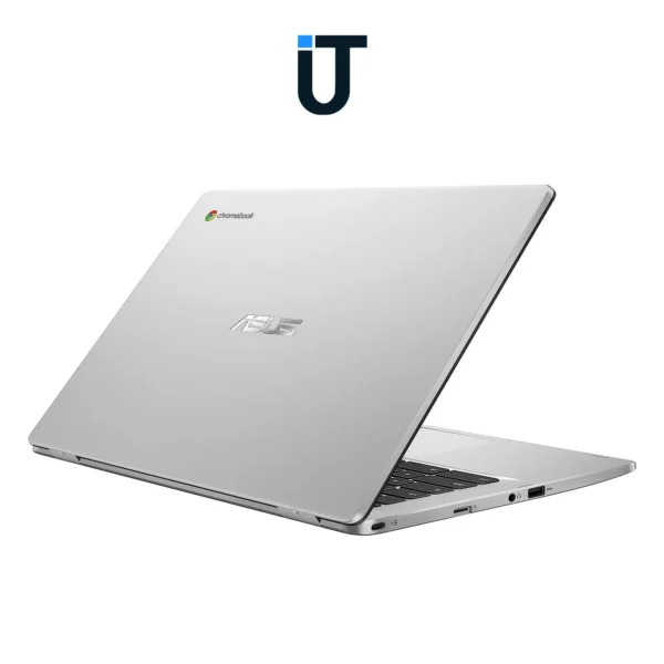 Side view of ASUS C424 14 Celeron Chromebook showing ports