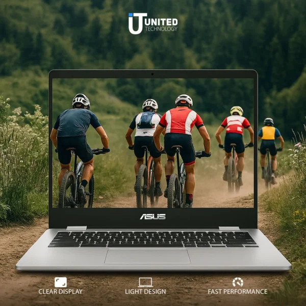 ASUS Chromebook C424MA 4GB RAM model open on workspace