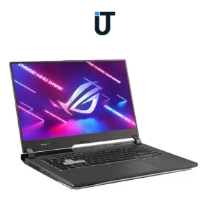 ASUS ROG Strix G15 gaming laptop top-down view with Ryzen 7 badge