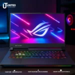 ASUS ROG Strix G15 RTX 3060 laptop open on gaming desk setup