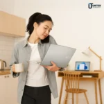 Side angle of ASUS Vivo i3 laptop with slim profile and USB ports