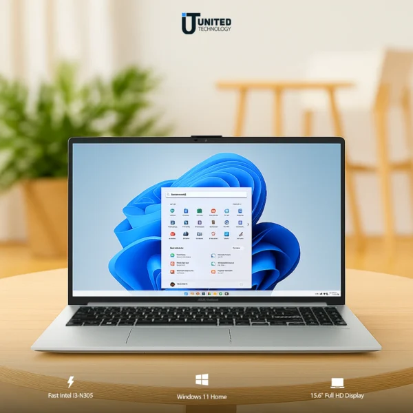 ASUS Vivobook 15.6 laptop showing full-size keyboard and numeric pad