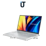 ASUS Vivobook 17.3 laptop open with numeric keypad and full-size keyboard