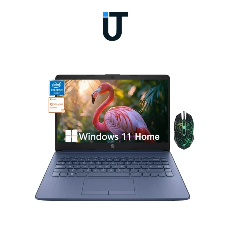 Side view of HP Stream 14 Windows laptop with Intel Celeron processor