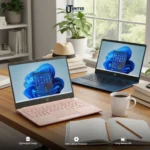 Side view of HP Stream 14 Windows laptop with Intel Celeron processor