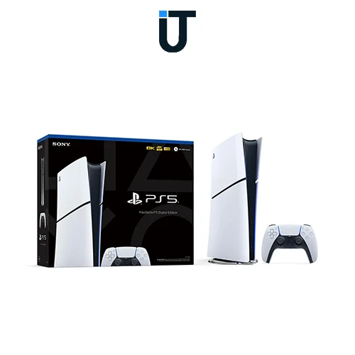 Side profile of Sony PS5 Slim Digital showing sleek, slim design