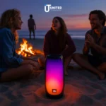 JBL Pulse 4 glowing LED speaker in dark room – United Tech Deals Florida