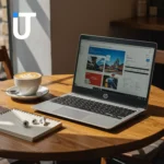 HP 15.6 inch laptop showing touch navigation
