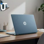 HP Moonlight Blue laptop keyboard view