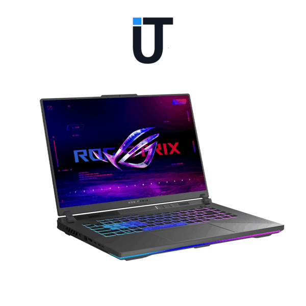 ASUS ROG Strix G16 Eclipse Gray laptop with RGB keyboard