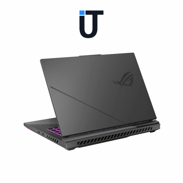 SUS ROG gaming laptop with backlit RGB keyboard close-up
