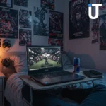 Gaming setup featuring MSI backlit keyboard and high refresh display