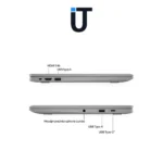HP 14 inch Chromebook side profile with ports and slim build