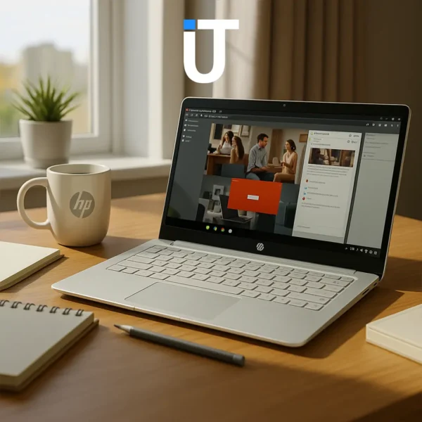 HP Chromebook 14a Intel Celeron laptop in Modern Grey open view