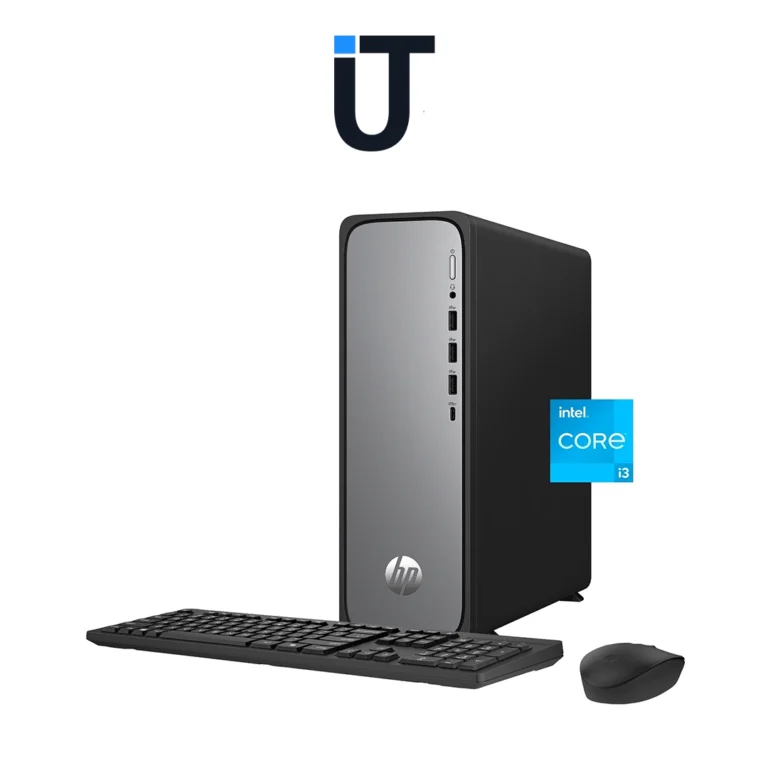 hp omnidesk SlimEdge desktop with Intel Core i3 processor in Meteor Silver
