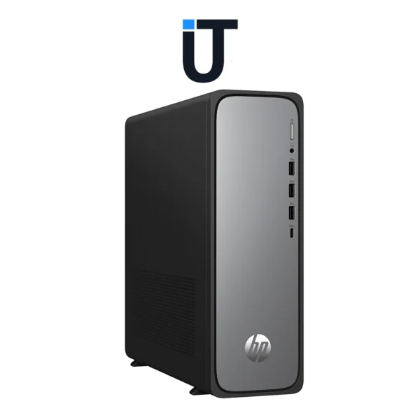 Front view of hp omnidesk SlimEdge desktop tower for home office