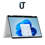 Front view of hp omnibook 5 Flip 14 laptop in Glacier Silver